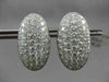 ESTATE LARGE 7.07CTW DIAMOND 18KT WHITE GOLD OVAL FILIGREE PAVE CLIP ON EARRINGS