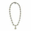 ESTATE WIDE 31.16CT WHITE & FANCY DIAMOND 18K 2 TONE GOLD OVAL ETERNITY NECKLACE