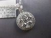 LARGE 1.17CT DIAMOND 18KT WHITE GOLD 3D CLUSTER INVISIBLE HALO FLOATING PENDANT