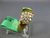 WIDE 1.60CT DIAMOND & AAA EMERALD 18KT YELLOW GOLD 3D ROUND & BAGUETTE FUN RING