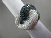 ESTATE EXTRA LARGE 5.26CT WHITE & BLUE DIAMOND 14KT WHITE GOLD ANNIVERSARY RING