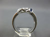 1.49CT DIAMOND & AAA SAPPHIRE 14KT WHITE GOLD 3D ROUND & BAGUETTE LOVE KNOT RING