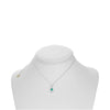 ESTATE .83CT DIAMOND & AAA PEAR SHAPE EMERALD 18KT WHITE GOLD TEAR DROP NECKLACE