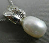 ANTIQUE .16CT DIAMOND & AAA SOUTH SEA PEARL 18KT WHITE GOLD OVAL PENDANT #12013