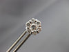 ESTATE 1.12CT DIAMOND 14K WHITE GOLD CLASSIC FLOWER CLUSTER STUD EARRINGS #22238