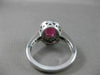 ANTIQUE 2.3CT DIAMOND & RUBY 14KT WHITE GOLD HALO DESIGN ENGAGEMENT RING #19115
