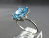 ESTATE 3.15CT DIAMOND & AAA BLUE TOPAZ 14KT WHITE GOLD CUSHION & ROUND FUN RING
