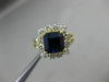 ESTATE WIDE 4.08CT DIAMOND & AAA SAPPHIRE 18K 2 TONE GOLD ENGAGEMENT RING #20600