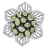 EXTRA LARGE 3.25CT WHITE & MULTI SHAPE FANCY YELLOW DIAMOND 18KT WHITE GOLD RING