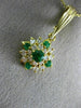 ESTATE .83CT DIAMOND & AAA EMERALD 14KT YELLOW GOLD 3D CLUSTER PENDANT #17629