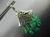 LARGE 20.18CT DIAMONDS & AAA EMERALD 18KT WHITE GOLD CHANDELIER HANGING EARRINGS