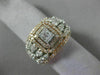 ESTATE LARGE 1.80CT DIAMOND 14KT 2 TONE GOLD CLUSTER DOUBLE HALO ENGAGEMENT RING