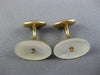ANTIQUE AAA MOTHER OF PEARL 14K YELLOW GOLD CLASSIC HANDCRAFTED CUFF LINK #26424