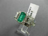 ANTIQUE 2.19CT DIAMOND & AAA EMERALD 14KT WHITE GOLD 3D ENGAGEMENT RING #16061