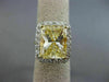 EXTRA LARGE 10.08CT WHITE & FANCY YELLOW DIAMOND 18K 2TONE GOLD ENGAGEMENT RING