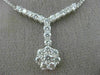 ESTATE LARGE 1.75CT DIAMOND 14KT WHITE GOLD FLOWER CLUSTER LARIAT LOVE NECKLACE