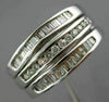 WIDE .50CT ROUND & BAGUETTE DIAMOND 14K WHITE GOLD STACKABLE 3 BAND INSERT RING
