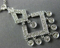 ESTATE .51CT DIAMOND 14KT WHITE GOLD PAVE FILIGREE MILGRAIN CHANDELIER NECKLACE