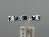 ESTATE .51CT DIAMOND & SAPPHIRE 18KT WHITE GOLD SQUARE WEDDING ANNIVERSARY RING
