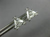 ESTATE LARGE .98CT DIAMOND 14KT WHITE GOLD CLASSIC TRILLION STUD EARRINGS #26598