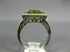 EXTRA LARGE 4.60CT DIAMOND & AAA GREEN AMETHYST 14KT WHITE GOLD 3D PRINCESS RING