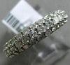 ESTATE 1.10CT DIAMOND 14KT WHITE GOLD 3D THREE ROW PAVE WEDDING ANNIVERSARY RING