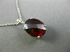 ESTATE 2.91CT DIAMOND & EXTRA FACET GARNET 14KT WHITE GOLD OVAL FLOATING PENDANT