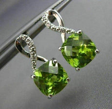 ESTATE 14KT WHITE GOLD HANGING EARRINGS. 3D SQUARE INFINITY DESIGN