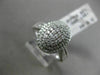 ESTATE WIDE .64CT ROUND DIAMOND 14KT WHITE GOLD 3D OVAL CLUSTER DOUBLE HALO RING