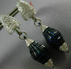 EXTRA LARGE 27.25CT DIAMOND & SAPPHIRE 18KT WHITE GOLD CLIP ON HANGING EARRINGS