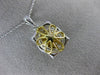 ESTATE .85CT MULTI COLOR DIAMOND 14KT TRI COLOR GOLD 3D CLUSTER OVAL PENDANT