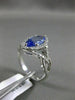 LARGE 1.70CT DIAMOND & AAA TANZANITE 14KT WHITE GOLD 3D INFINITY ENGAGEMENT RING