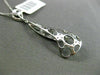 ESTATE .31CT DIAMOND 14KT WHITE GOLD 3D OPEN FILIGREE ELONGATED HANGING PENDANT