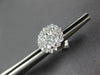 ESTATE LARGE 1.26CT DIAMOND 18K WHITE GOLD 3D ROUND CLUSTER FLOWER STUD EARRINGS