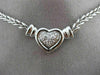 ESTATE .39CT ROUND DIAMOND 14KT WHITE GOLD PAVE HEART NECKLACE F/G VS  #11994