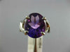 ANTIQUE WIDE 3.0CT AAA AMETHYST 18K WHITE GOLD OVAL CLASSIC SOLITAIRE RING #1004
