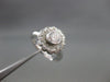 ESTATE LARGE .86CTW 14KT WHITE GOLD 12MM FLOWER ENGAGEMENT COCKTAIL RING #XXX