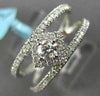 ESTATE .49CT DIAMOND 18KT WHITE GOLD DOUBLE ROW SQUARE SOLITAIRE FRIENDSHIP RING