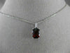 ESTATE 1.11CT DIAMOND & AAA GARNET 14KT WHITE GOLD 3D CUSHION FLOATING PENDANT