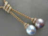 LARGE .30CT DIAMOND & WHITE PINK SOUTH SEA PEARL 18KT ROSE GOLD LARIAT NECKLACE