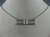 ESTATE LARGE .38CT DIAMOND 18KT WHITE GOLD 3D RECTANGULAR DOUBLE T LOVE NECKLACE