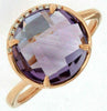 ESTATE 4.13CT DIAMOND & AAA AMETHYST 14KT ROSE GOLD 3D CLASSIC ROUND FUN RING