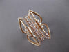 ESTATE LARGE 1.35CT DIAMOND 14KT ROSE GOLD CLASSIC MULTI BAR DOUBLE V FUN RING