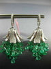 LARGE 20.18CT DIAMONDS & AAA EMERALD 18KT WHITE GOLD CHANDELIER HANGING EARRINGS