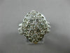 ESTATE LARGE 2CT DIAMOND 14K WHITE GOLD CLUSTER OPEN HALO FILIGREE COCKTAIL RING