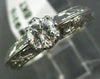 ANTIQUE .52CT OLD MINE DIAMOND 18KT WHITE GOLD 3D FILIGREE ENGAGEMENT RING #9318