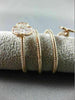 ESTATE WIDE .40CT DIAMOND 14KT ROSE GOLD 3D 3 CLOVER FLOWER FLEXIBLE LOVE RING