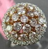 ESTATE WIDE 1.76CT WHITE & PINK ROUND DIAMOND 18KT 2 TONE GOLD ANNIVERSARY RING