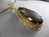 ANTIQUE LARGE VICTORIAN AAA SMOKY TOPAZ 14KT ROSE GOLD TEARDROP PENDANT #20947