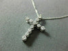 ESTATE .25CT DIAMOND 14KT WHITE GOLD 3D ROUND CLASSIC FLOATING CROSS PENDANT